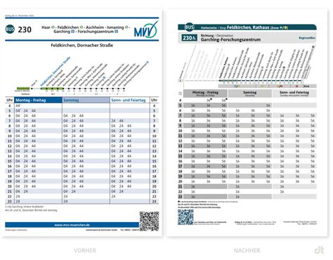 MVV Bus 230 Fahrplan Vorher Und Nachher Design Tagebuch