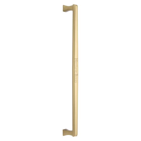 Heritage Brass Door Pull Handle Deco Design 483mm Satin Brass Finish Prestige Hardware