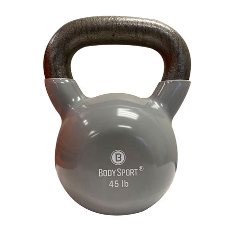 Body Sport Cast Iron Vinyl Coated Kettlebells Lb Gray