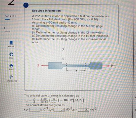 Solved Part 2 Of 5 Required Information A P 2 KN Tensile Chegg