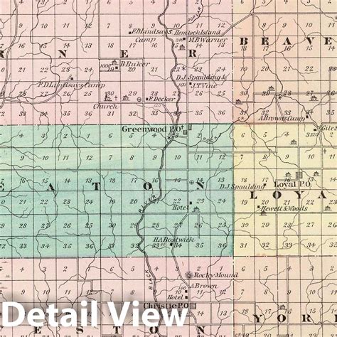 Historic Map : 1878 Map of Clark County, State of Wisconsin. - Vintage ...