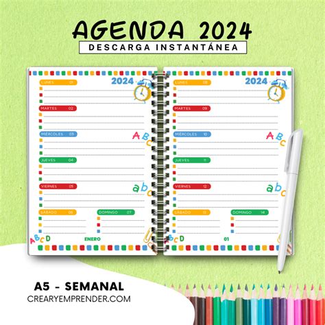 Agenda Semanal 2024 Crear Y Emprender