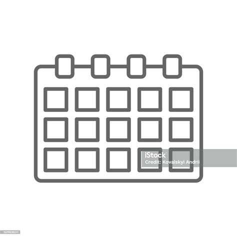 Calendar Icon Vector Flat Line Design Planning Business Sign Vector