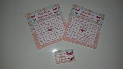 Cartela De Bingo Ch De Lingerie Elo Produtos Especiais