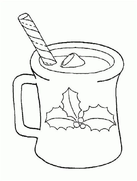 Hot Chocolate Mug Coloring Page