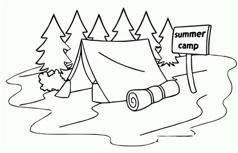 Summer Camping Coloring Pages Clip Art Library