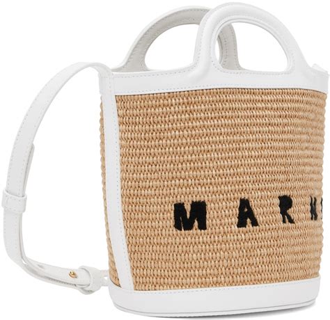 Marni Beige White Mini Tropicalia Bucket Bag Marni