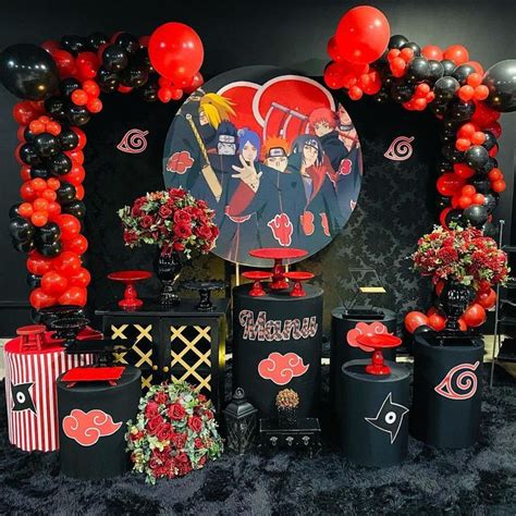 Inspiração Decoração Festa De Aniversário Com Tema Naruto Akatsuki Em Casa Festa Naruto Festa