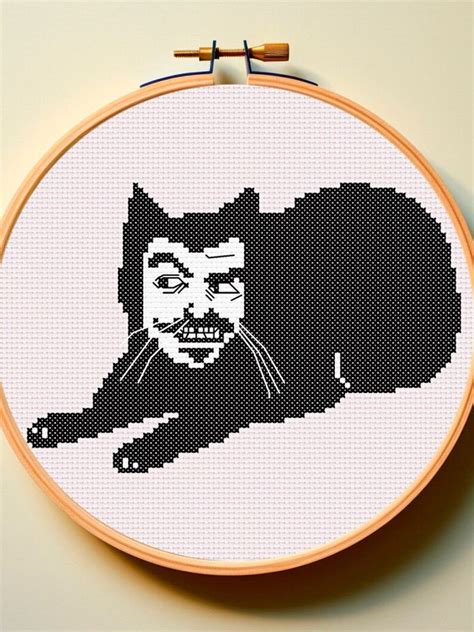 Wwdits Vladislav Cat Cross Stitch Pattern PDF Meme Modern Funny Beads Brooch Keychain Fob Easy ...