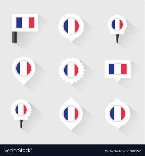 France flag and pins for infographic map Vector Image