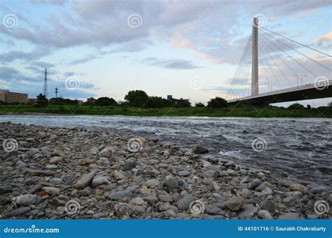 Tama River stock photo. Image of bridge, stayed, fuchu - 44101716