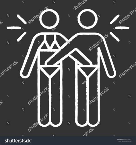 Mutual Masturbation Chalk Icon Couple Sexual Stock Vector Royalty Free