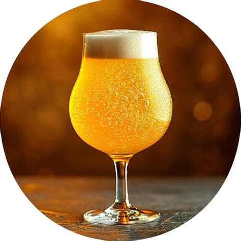 Premium Photo Golden Beer In Tulip Glass