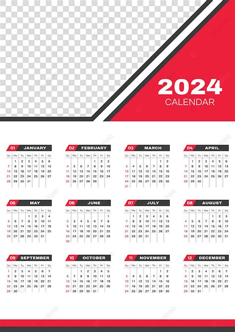 Templat Desain Kalender 2024 Vektor Kalender Kalender 2024 Desain