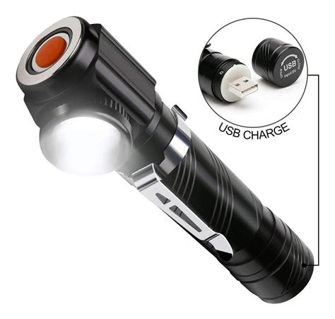 Mini Lanterna Farol Recarregavel Usb Led Suporte Cabe A