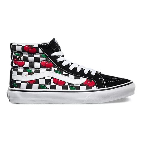 Cherry Checkers Sk8 Hi Slim Shop Classic Shoes At Vans