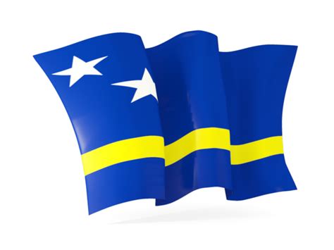 Waving flag. Illustration of flag of Curacao