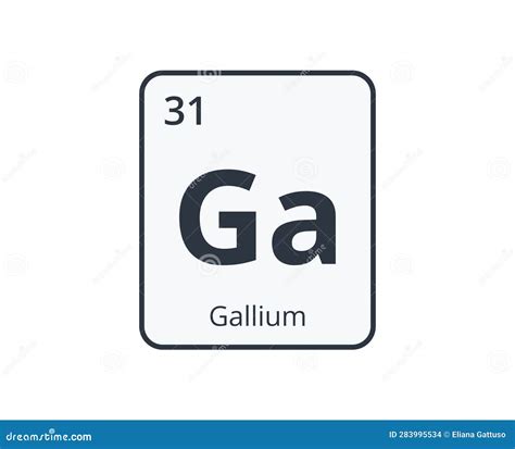 Gallium Ga Chemical Element Gallium Sign With Atomic Number Chemical