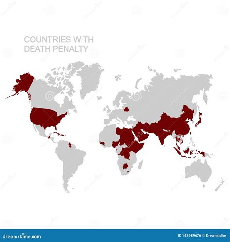 Mapa Os Países Pena De Morte Ilustração do Vetor Ilustração