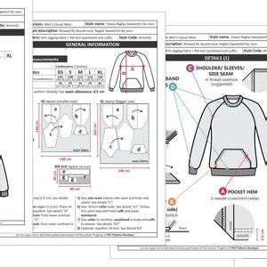 RAGLAN SWEATSHIRT For Men PDF Sewing Pattern And Youtube Sewing Video