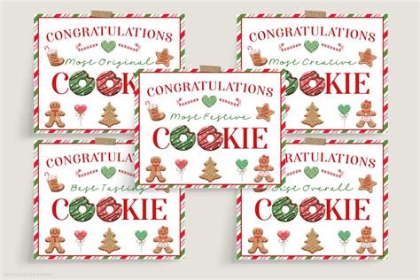 Editable Christmas Cookie Award Certificates Cookie Exchange Voting