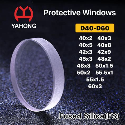 Laser Cutting Protective Windows D40 D60 Series Quartz Fused Silica