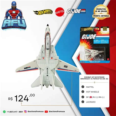 Hot Wheels Premium G I Joe Combat Jet Skystriker F 14 Tomcat Antiguidades Jardim América