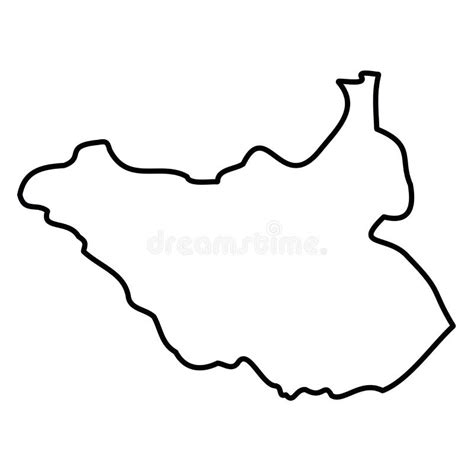 South Sudan Outline Map Country Shape Stock Vector - Illustration of ...