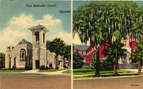 Vintage Postcard First Methodist Church Trinity Methodist Church