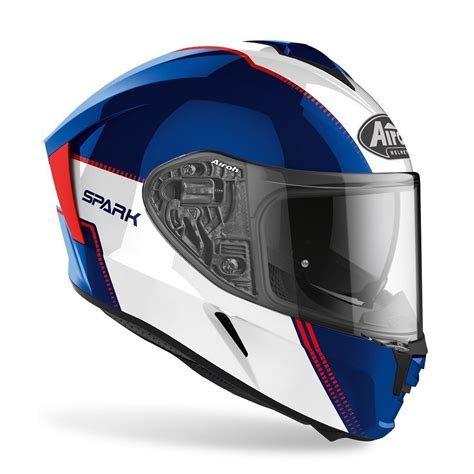 Capacete Spark Flow Azul Verm Gloss Airoh Capacete Integral