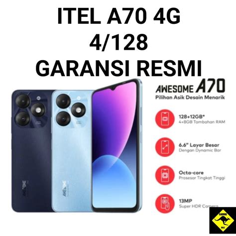 Jual ITEL A70 4 128 4G RAM 4 8GB INT 128 GB SIDE FINGERPRINT GARANSI