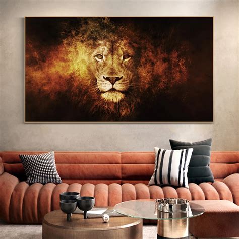 Lion Of Judah Abstract Canvas Art Posters And Prints Large Lion Head