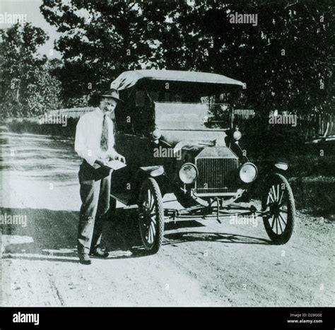 Man Standing Next To Ford Model T Car Circa Stock Photo Alamy