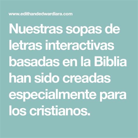 Nuestras Sopas De Letras Interactivas Basadas En La Biblia Han Sido