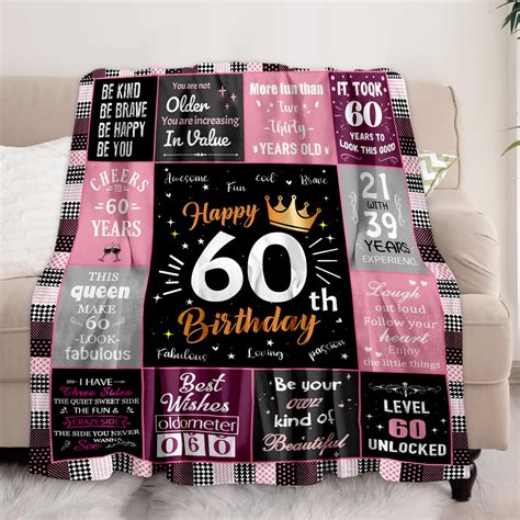 Blanket For Mum Wife Sister Friend Women Best 60th Birthday T