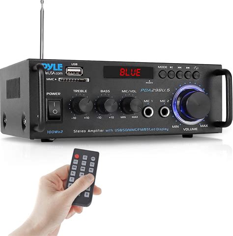 Pyle Wireless Bluetooth Stereo Power Amplifier W Dual Channel