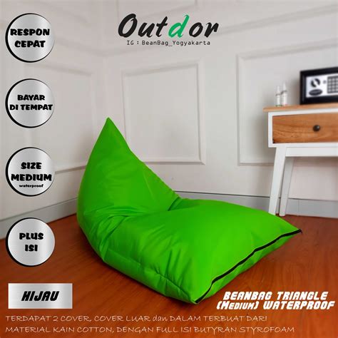 Jual Bean Bag Triangle Waterproof Plus Isi Murah Medium Bean Bag