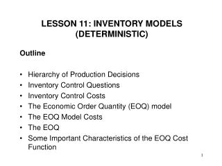 Ppt Chapter Deterministic Eoq Inventory Models Powerpoint