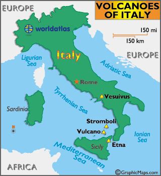 Major Volcanoes of Italy Map and Information Page