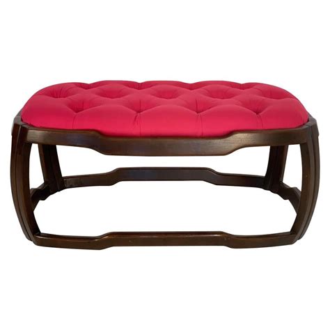 Mid-Century Modern Leather Upholstered Bench at 1stDibs