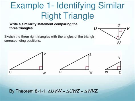 Ppt 8 1 Similarity In Right Triangles Powerpoint Presentation Free