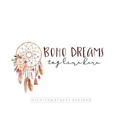 Logo Design Boho Logo Dream Catcher Logo Bohemian Logo Etsy