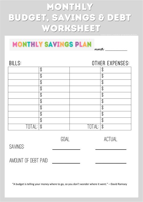 Saving Money Worksheets