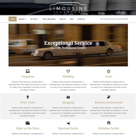 Limo Service Website Template Nexus Themes