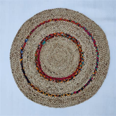 Hand Weave Brown Round Chindi Jute Rug At Rs 50 Sq Ft In Panipat ID