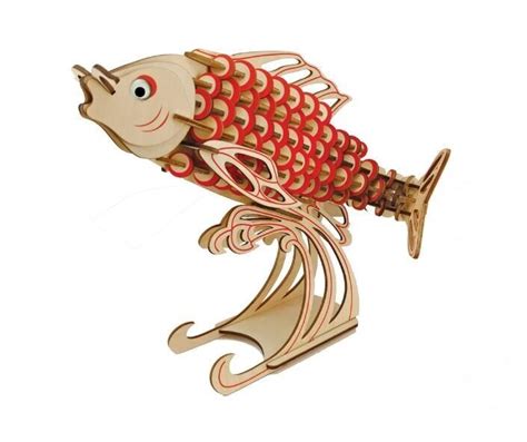 Diy Simulation Carp Model 3d Three Dimensional Wooden Jigsaw Puzzle