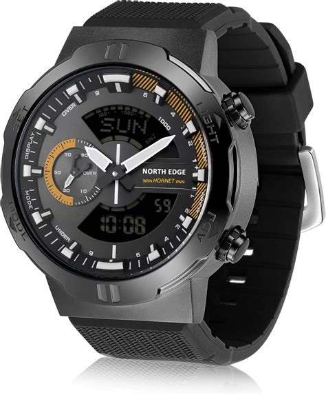 NORTH EDGE Hornet Montre numérique pour homme Étanche à 50 m jaune