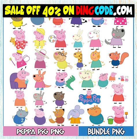 Peppa Pig Svg Bundle Layered Layered And Instant Downloadable Files