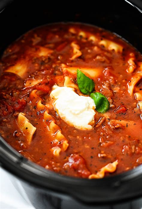 Slow Cooker Lasagna Soup Life In The Lofthouse