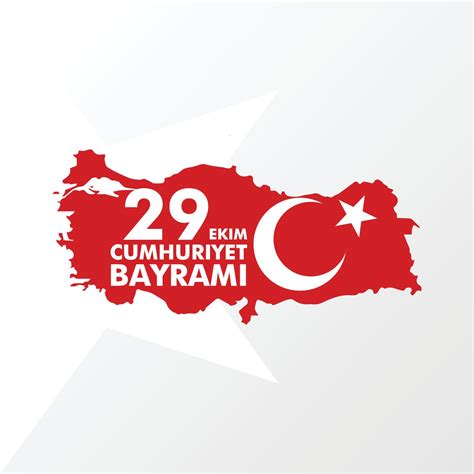 Ekim Cumhuriyet Bayram Kutlu Olsun Tarjeta De Plantilla Vectorial